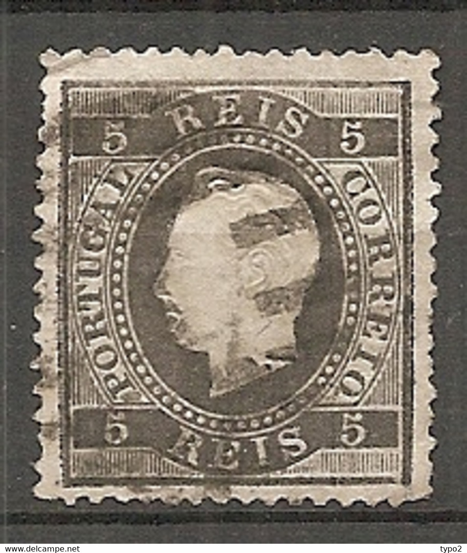 POR - Yv. N° 35A Dent 12 1/2 (o)  5r Noir  Louis Ier  Cote  7 Euro  BE R  2 Scans - Usado