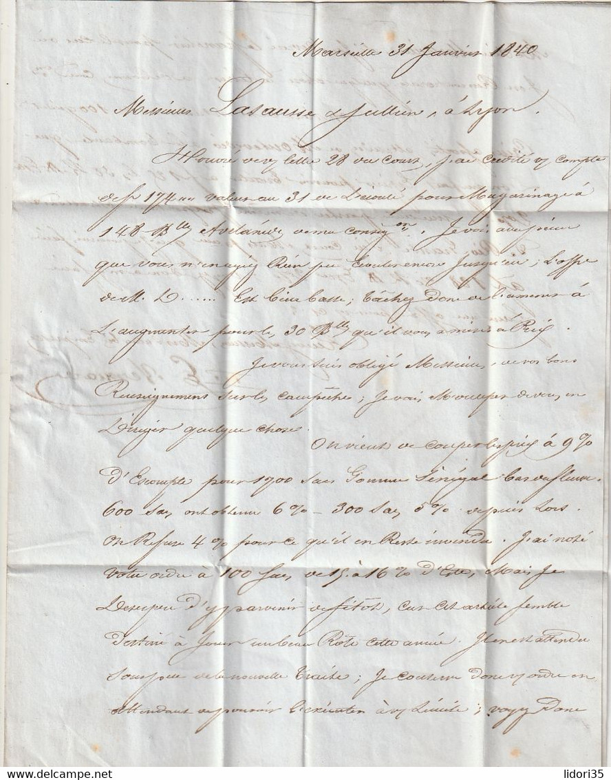 Frankreich - 1840 Ff. - 2 Vorphila-Briefe Ex Marseille (D379) - 1801-1848: Voorlopers XIX