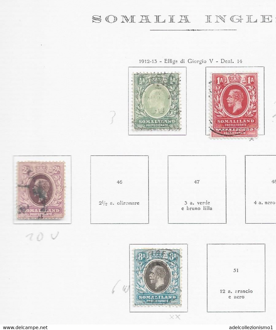 94798) SOMALIA INGLESE- LOTTO FRANCOBOLLI  DI GIORGIO V-USATI-MLH* - Somaliland (Herrschaft ...-1959)