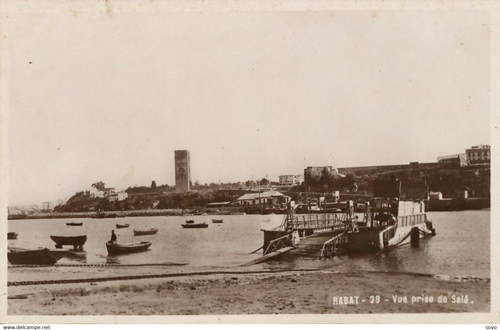 Real Photo Ferry Boat Rabat Maroc . Vue Prise De Salé .  Bac - Ferries