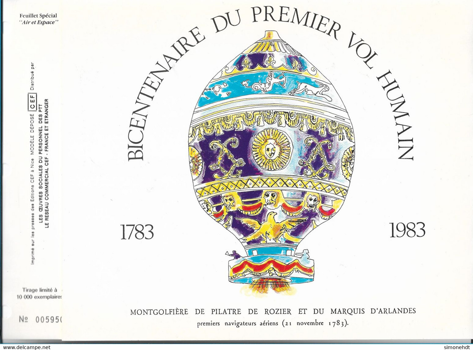 LE BOURGET -  Plaquette Réalisée à L'occasion Du Bicentenaire De L'air Et De L'espace Le 19 Mars 1983 - Montgolfière - Other & Unclassified