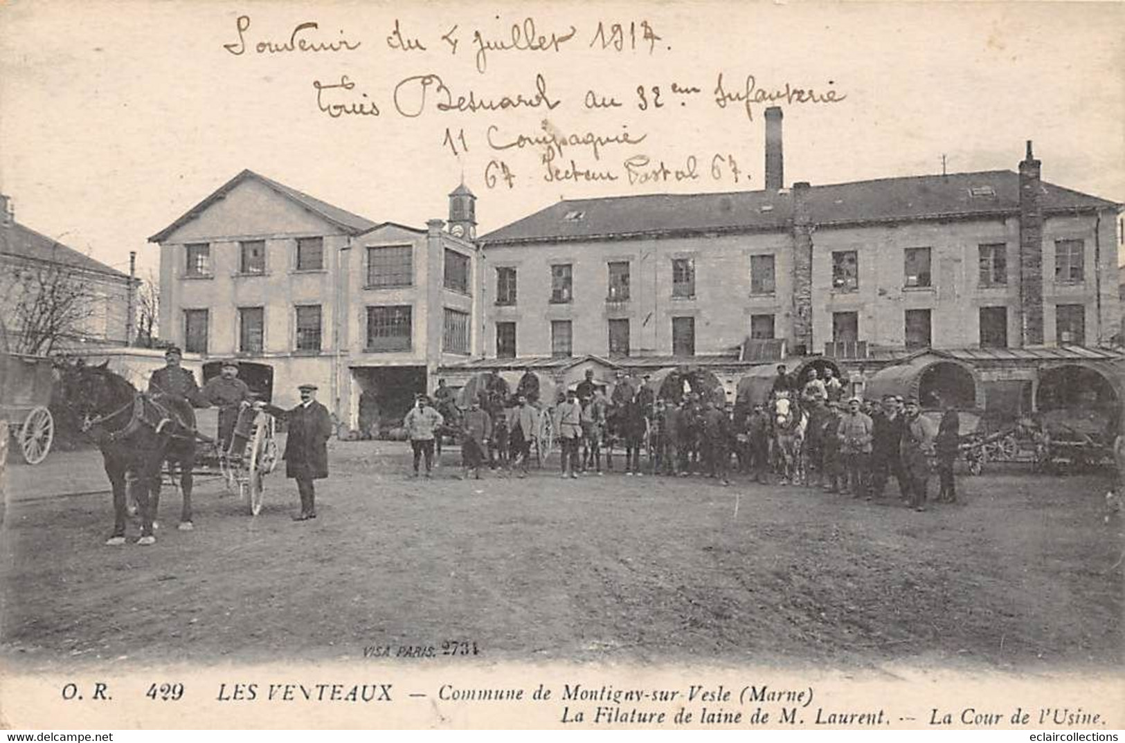 Montigny-sur-Vesle             51       La Filature De Laine De M.  Laurent . La Cour De L'Usine       (voir Scan) - Other & Unclassified