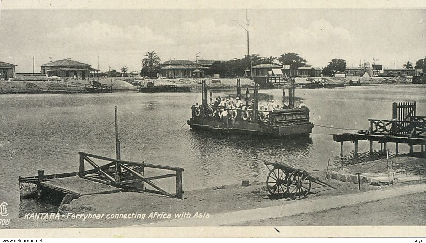 Ferry Boat Kantara Connecting Africa With Asia . Bac . El Qantara Egypt.  Edit Lehnert Landrock . Size 7,5 By 14 Cms - Ferries