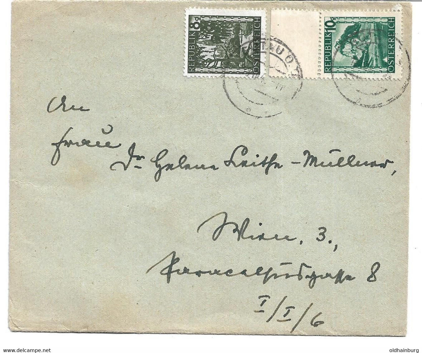 3052h: Nachkriegs- Briefbeleg Von Gutau Nach Wien Gelaufen 1948 - Freistadt