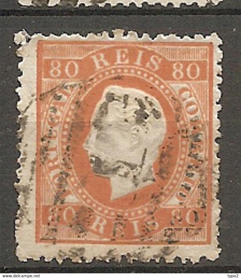 POR - Yv. N° 43A Dent 12 1/2 Papier Ordinaire (o)  80r  Orange Louis Ier  Cote 35 Euro  BE R  2 Scans - Used Stamps