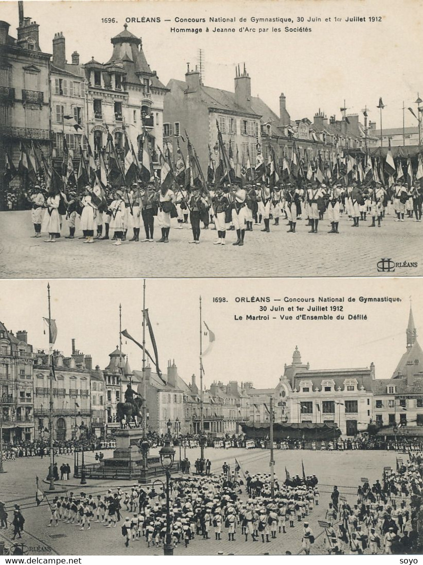 8 CP Concours National Gymnastique Orleans 1912 . Barres Parallèles, Défilés , Jeanne Arc Etc - Gimnasia