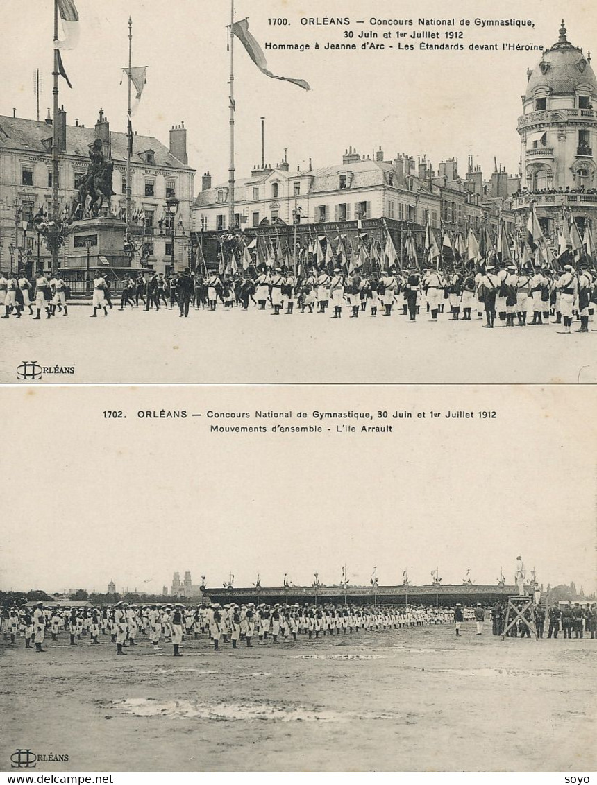 8 CP Concours National Gymnastique Orleans 1912 . Barres Parallèles, Défilés , Jeanne Arc Etc - Gymnastique