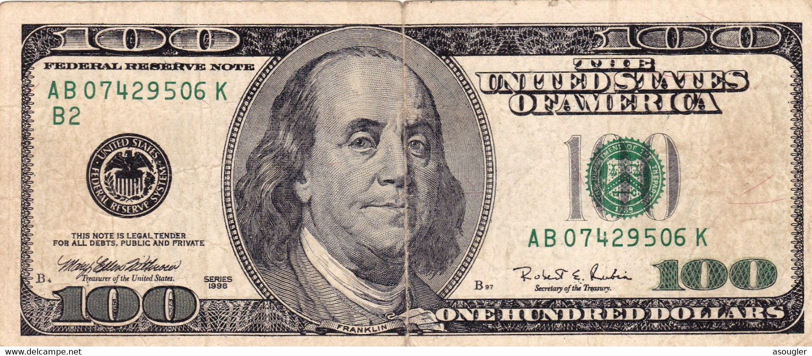 USA 100 DOLLARS 1996 SUPERDOLLAR Counterfeit Almost  Fine P-503 "Free Shipping Via Registered Air Mail" - Billetes De La Reserva Federal (1928-...)