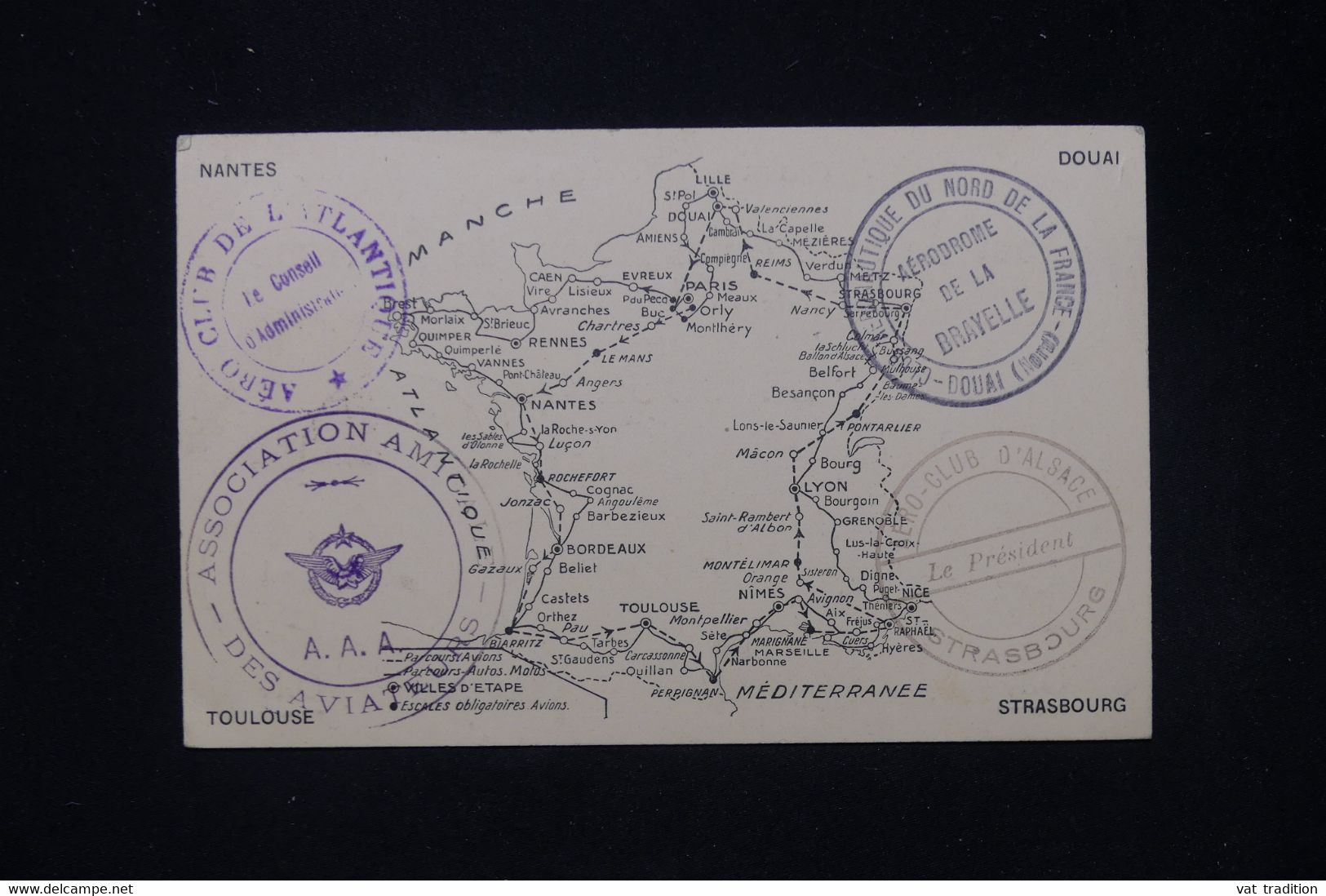 FRANCE - Carte Postale Du Tour De France Des Avions De Tourisme  En 1931 Avec Cachets - L 80662 - 1960-.... Briefe & Dokumente