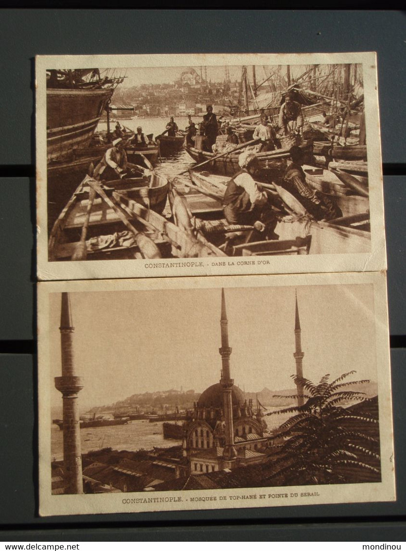 2 Cpa Constantinople. Dans La Corne D'or & Mosquée De Top-Hané Et Pointe Du Sérail - Türkei