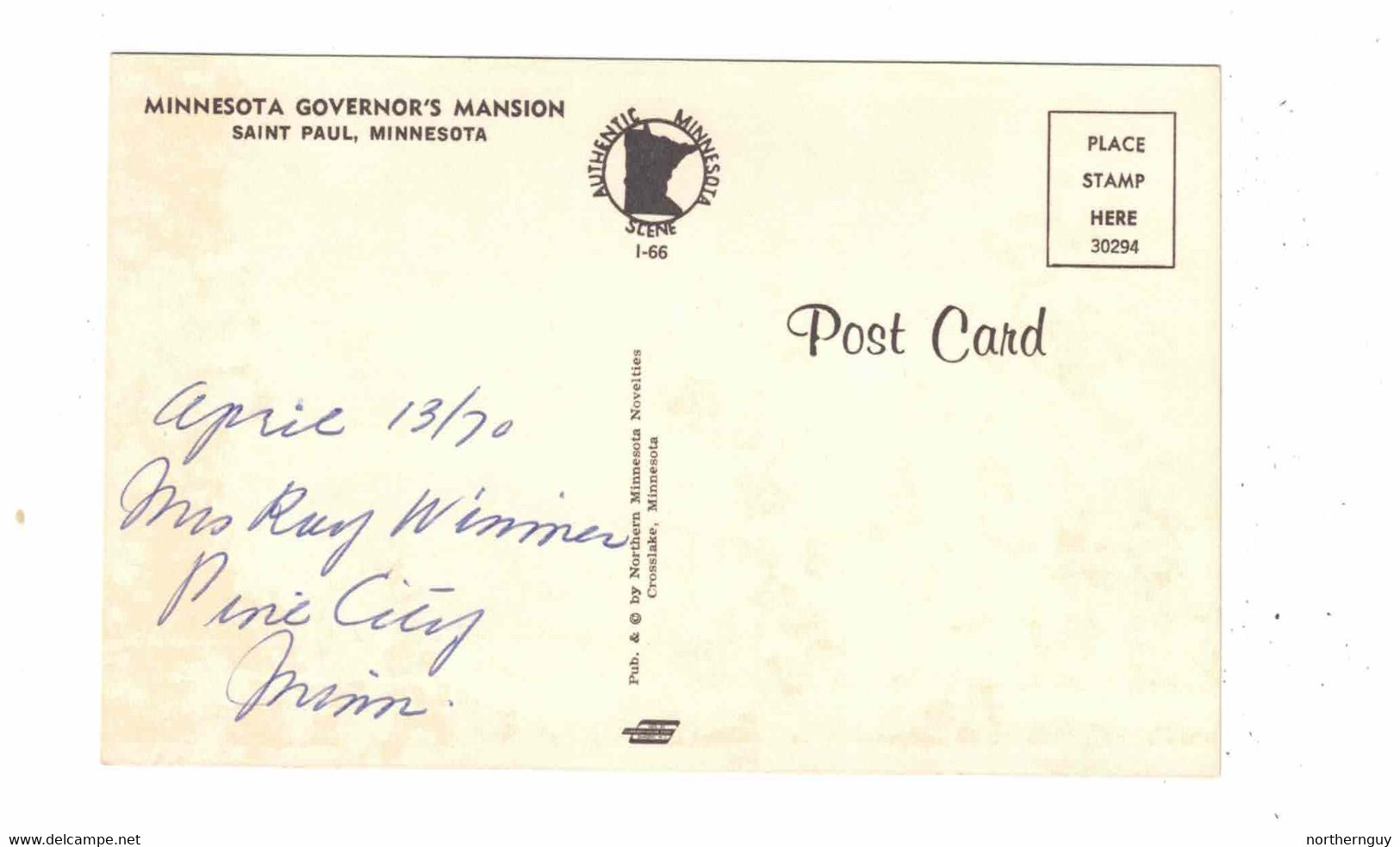 SAINT PAUL, Minnesota, USA, Minnesota Governor's Mansion, 2 Identical 1950's Cars, 1970 Chrome Postcard - St Paul