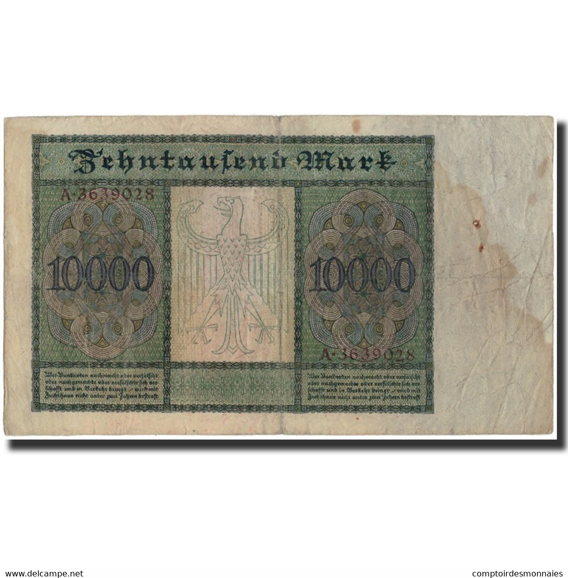 Billet, Allemagne, 10,000 Mark, 1922, KM:70, TB - 10.000 Mark