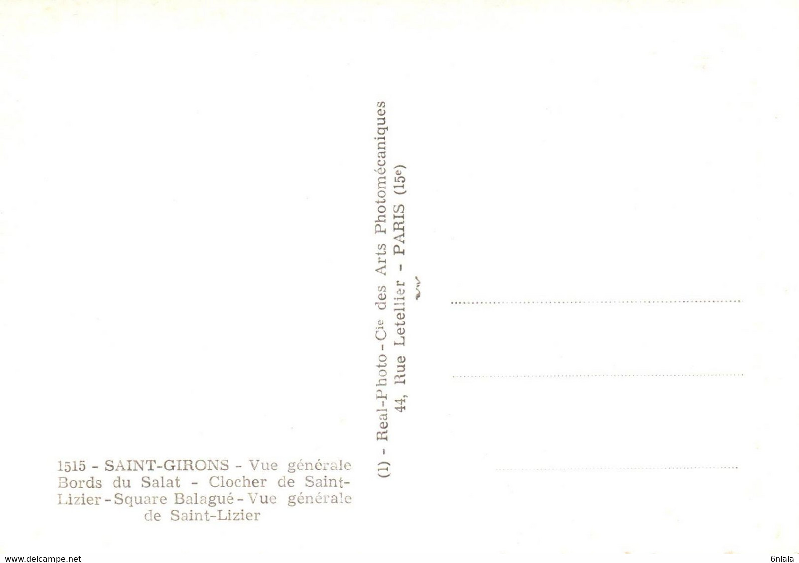 5121 Carte Postale  SAINT GIRONS Vue Générale, Les Bords Du Salat, Clocher De Saint Lizier, Square Balagué    09 Ariège - Saint Girons
