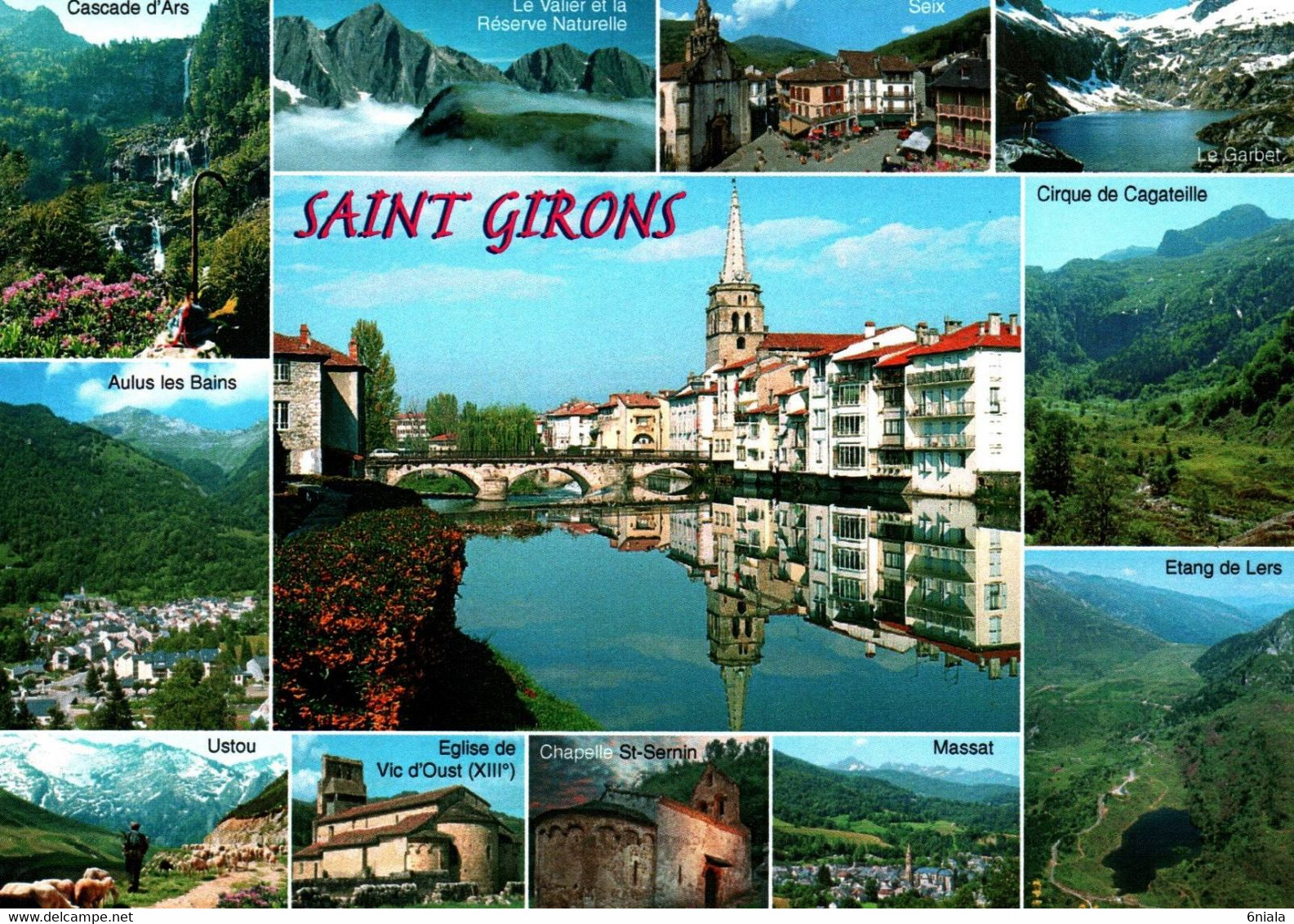 5125 Carte Postale  SAINT GIRONS La Ville Et Ses Environs Ars, Ustou, Vic D'Oust, Massat, Seix, Le Garbet,     09 Ariège - Saint Girons