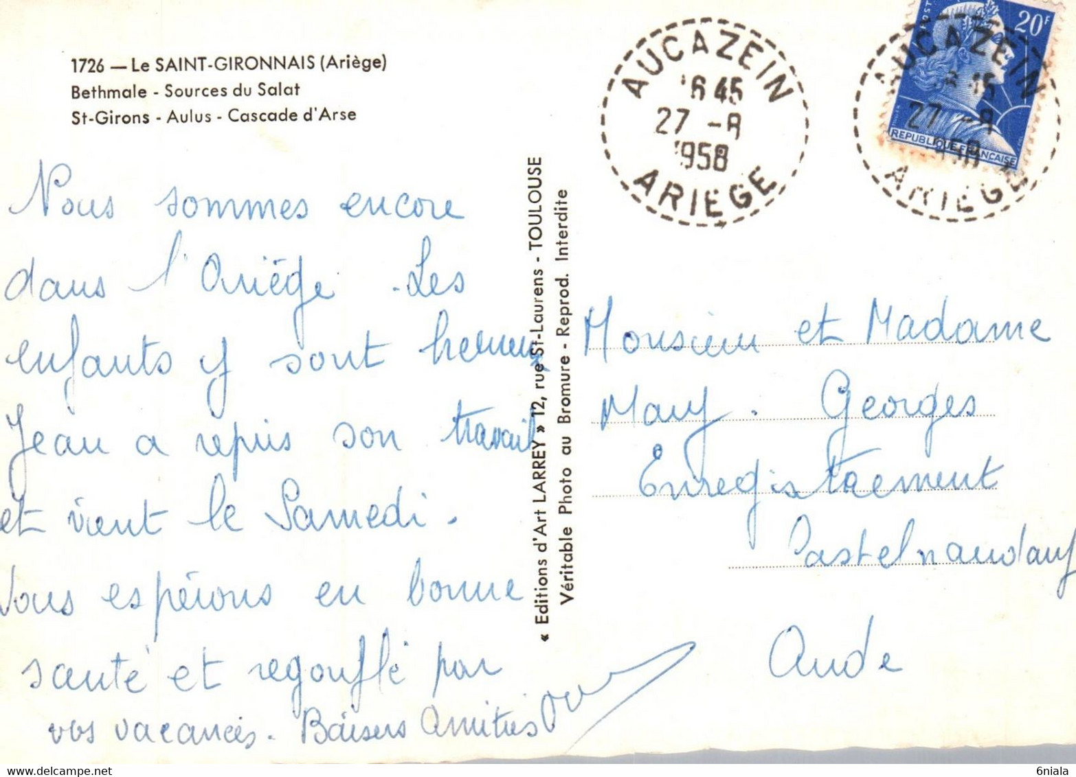 5128 Carte Postale  SAINT GIRONS Le Saint Gironnais Bethmale Aulus Cascade D'Arse , Source Du Salat    09 Ariège - Saint Girons