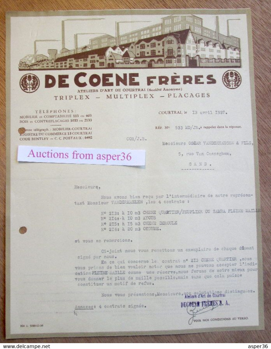 Ateliers D'Art De Courtrai, De Coene Frères, Kortrijk 1937 - 1900 – 1949