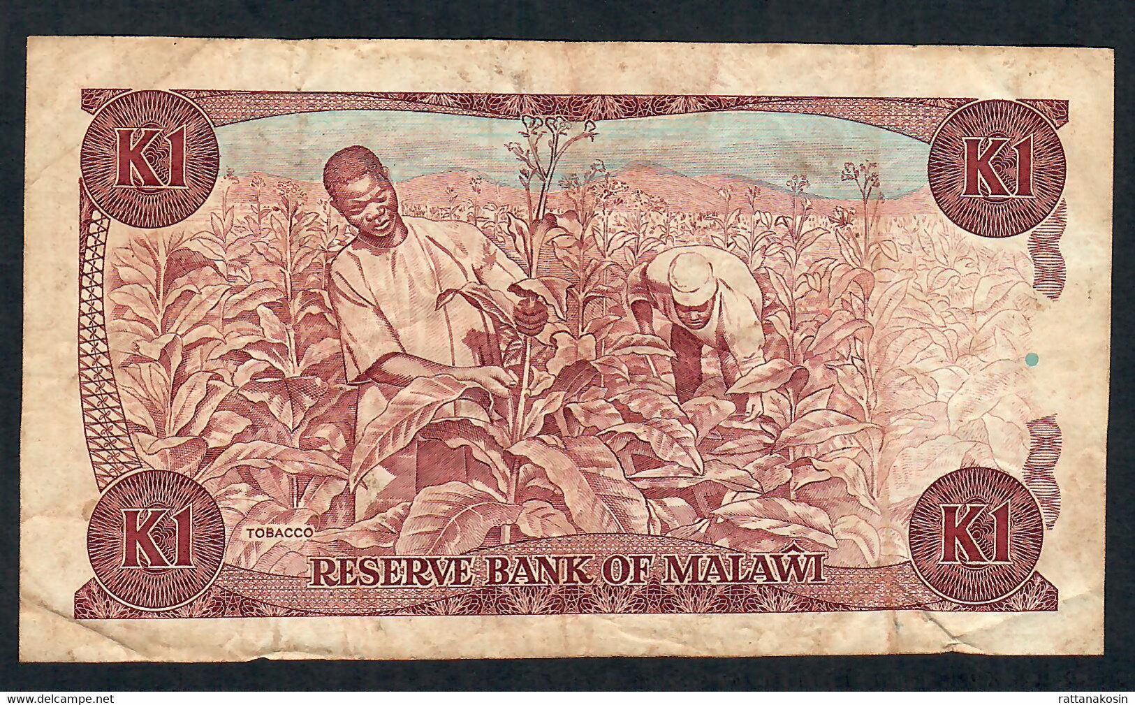 MALAWI P19b 1 KWACHA 1988 #G/52     VF  NO P.h. - Malawi