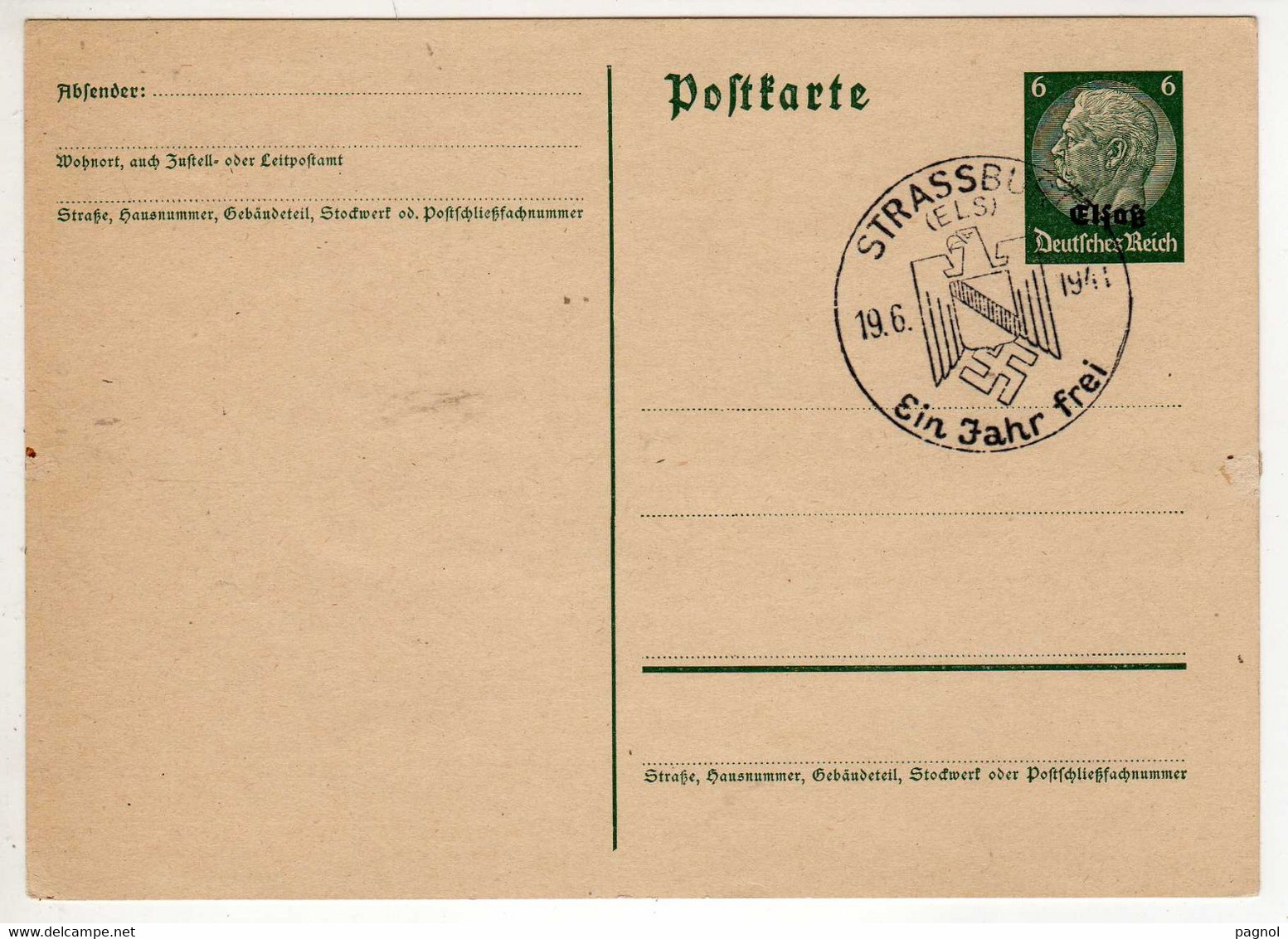 Entiers-Postaux : Guerre 39-45 : Occupation Allemagne : Entiers D'Alle.-surcharge Elsass  No Gue. G2 - Cartes Postales Types Et TSC (avant 1995)