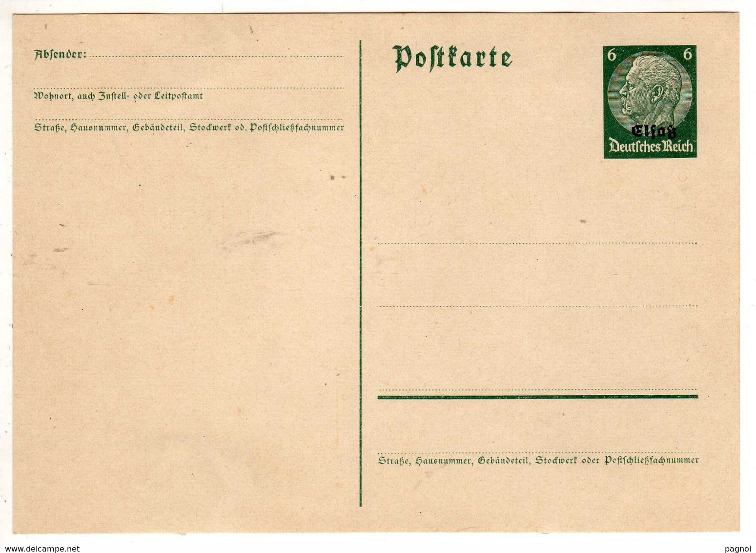 Entiers-Postaux : Guerre 39-45 : Occupation Allemagne : Entiers D'Alle.-surcharge Elsass  No Gue. G2 - Cartoline Postali E Su Commissione Privata TSC (ante 1995)