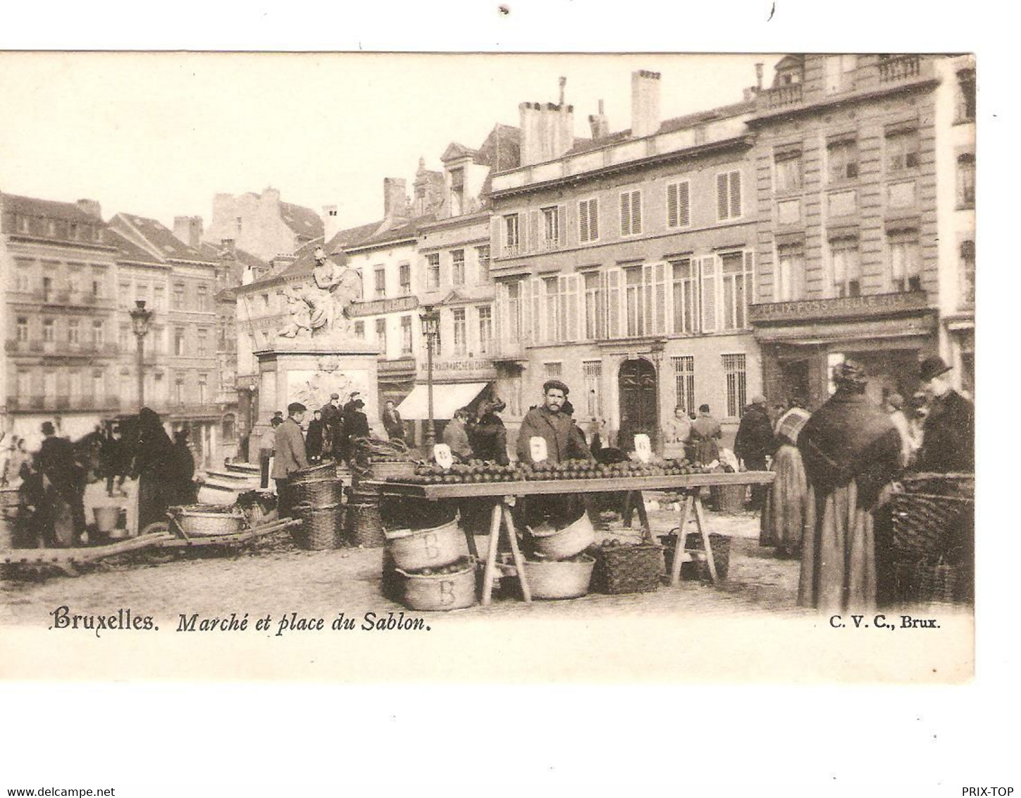 REF2530/ CP-PC Bruxelles Marché Et Place Du Sablon Animée MINT - Märkte