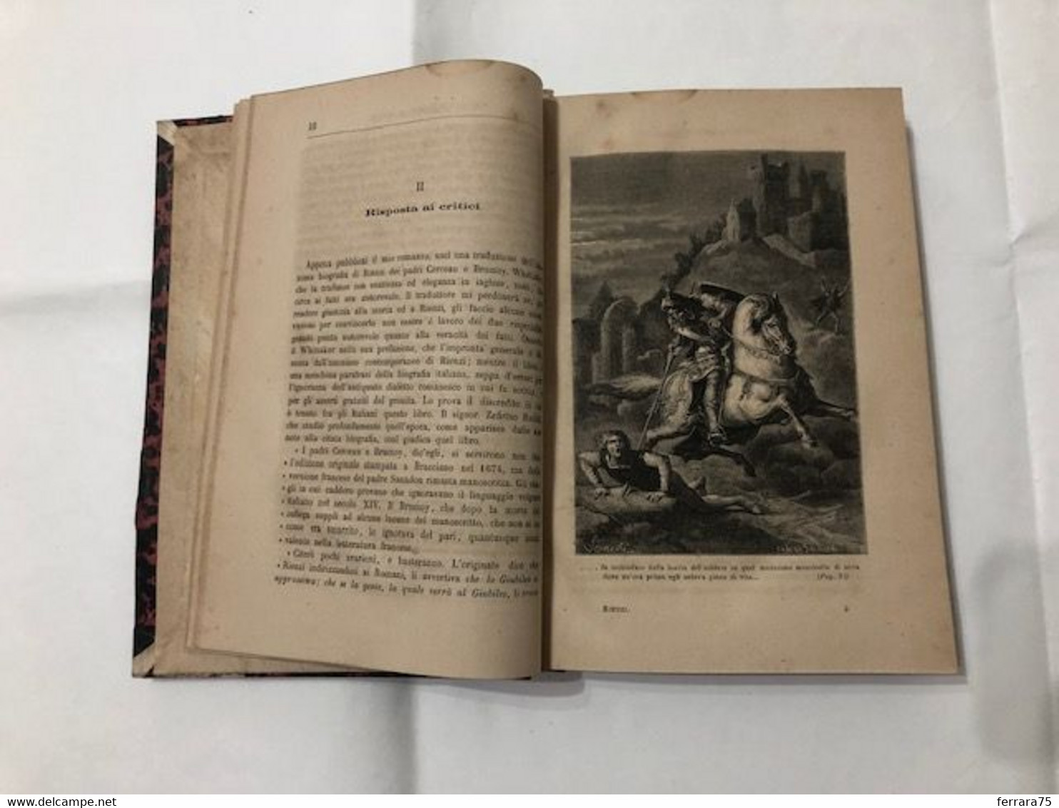 RIENZI L'ULTIMO DEI TRIBUNI ROMANI E.L.BULWER TERZA ED.1873. - Libri Antichi