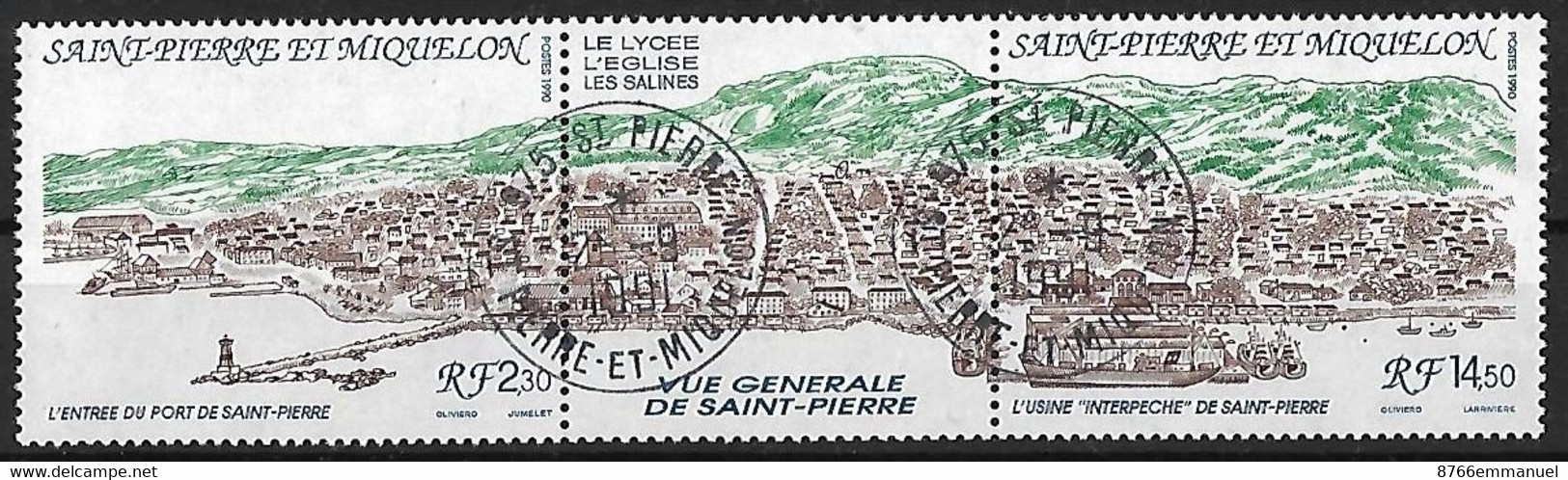 SAINT-PIERRE-ET-MIQUELON N°530A  Triptyque - Used Stamps