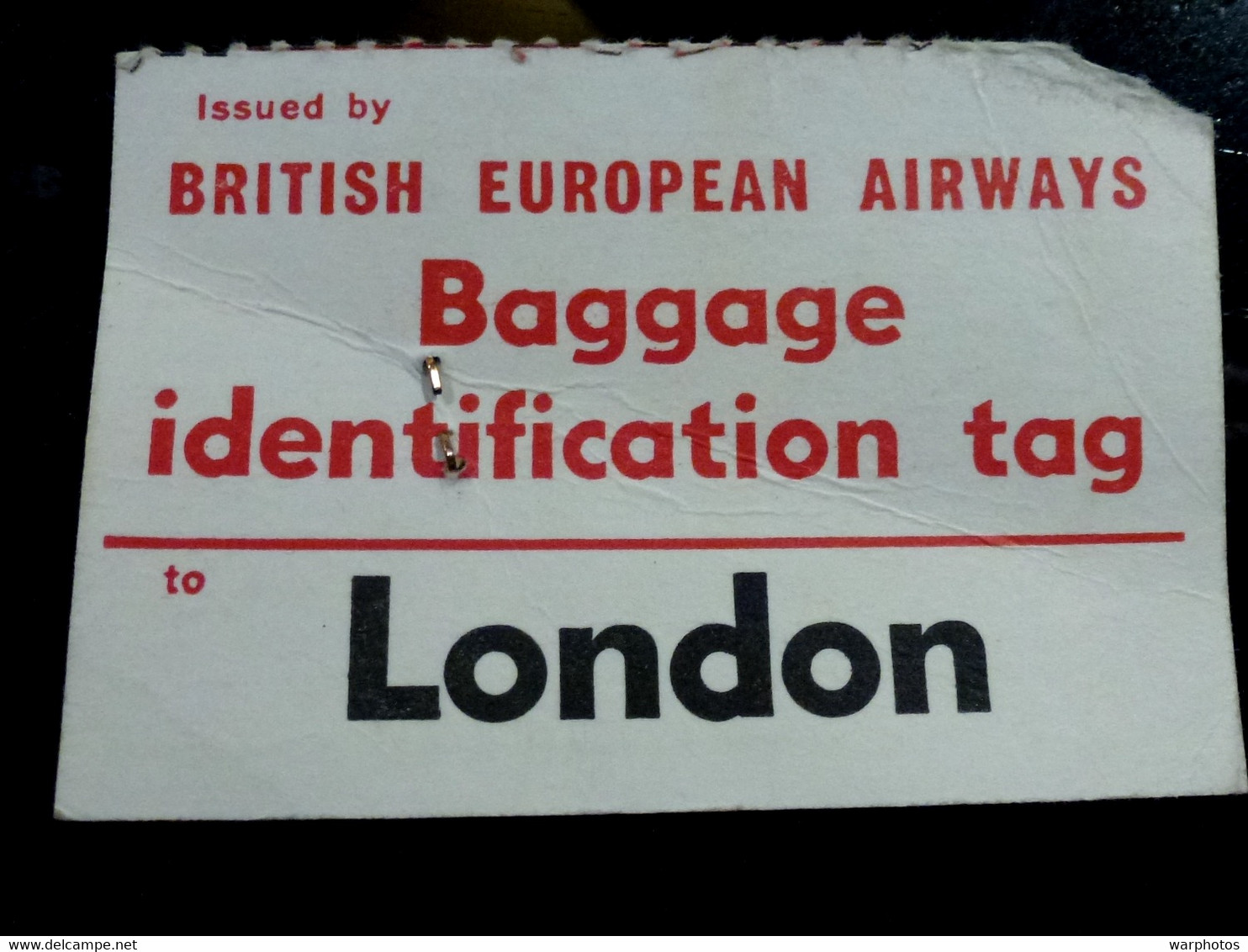 TICKET BAGAGE : BRITISH AIRWAYS _ IDENTIFICATION _ LONDRES - Étiquettes à Bagages