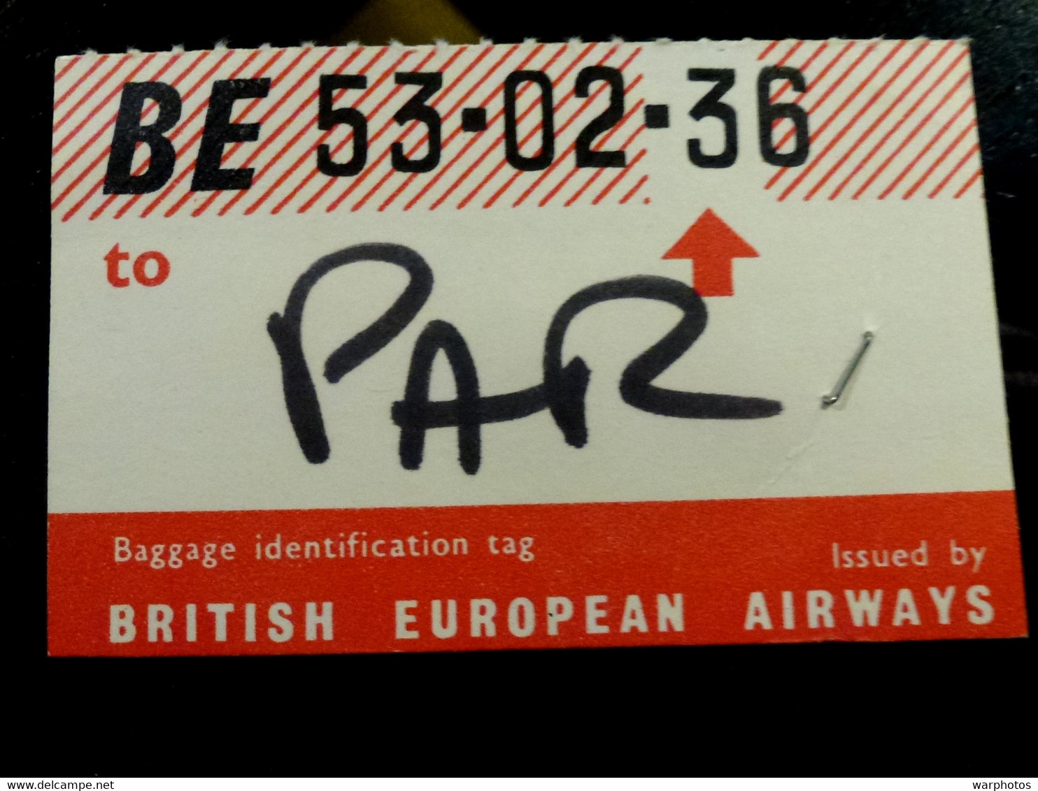 TICKET BAGAGE : BRITISH AIRWAYS _ IDENTIFICATION _ LONDRES - Étiquettes à Bagages