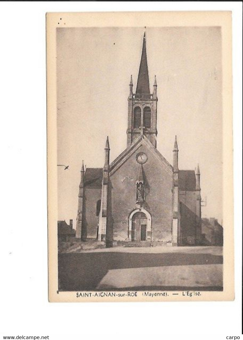 SAINT-AIGNAN-sur-ROE. - L'Église. - Saint Aignan Sur Roe