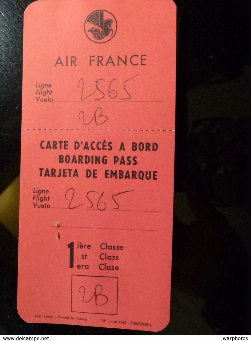 CARTE D'EMBARQUEMENT : AIR FRANCE + REDEVANCE 3 Nouveaux Francs - 1ère Classe - ADP - Tarjetas De Embarque