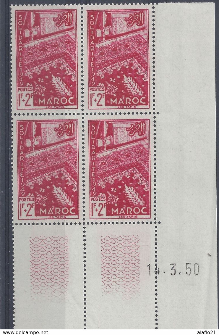 MAROC N° 288 - SOLIDARITE - Bloc De 4 COIN DATE - NEUF SANS CHARNIERE - 14/3/50 - 1950-1959