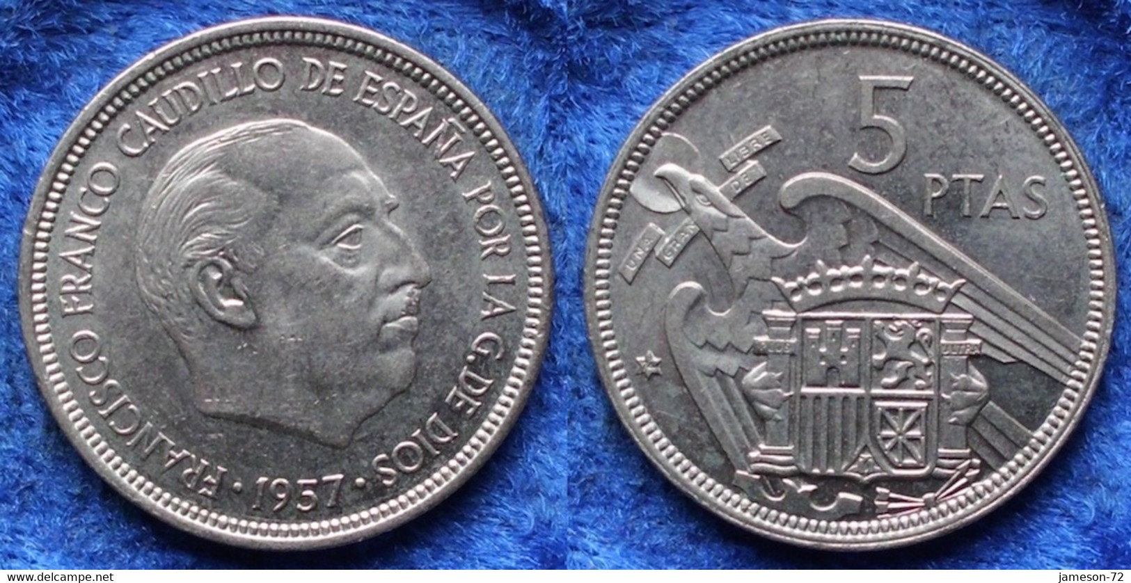 SPAIN - 5 Pesetas 1957 *74 KM# 786 F. Franco (1936-1975) - Edelweiss Coins . - Otros & Sin Clasificación
