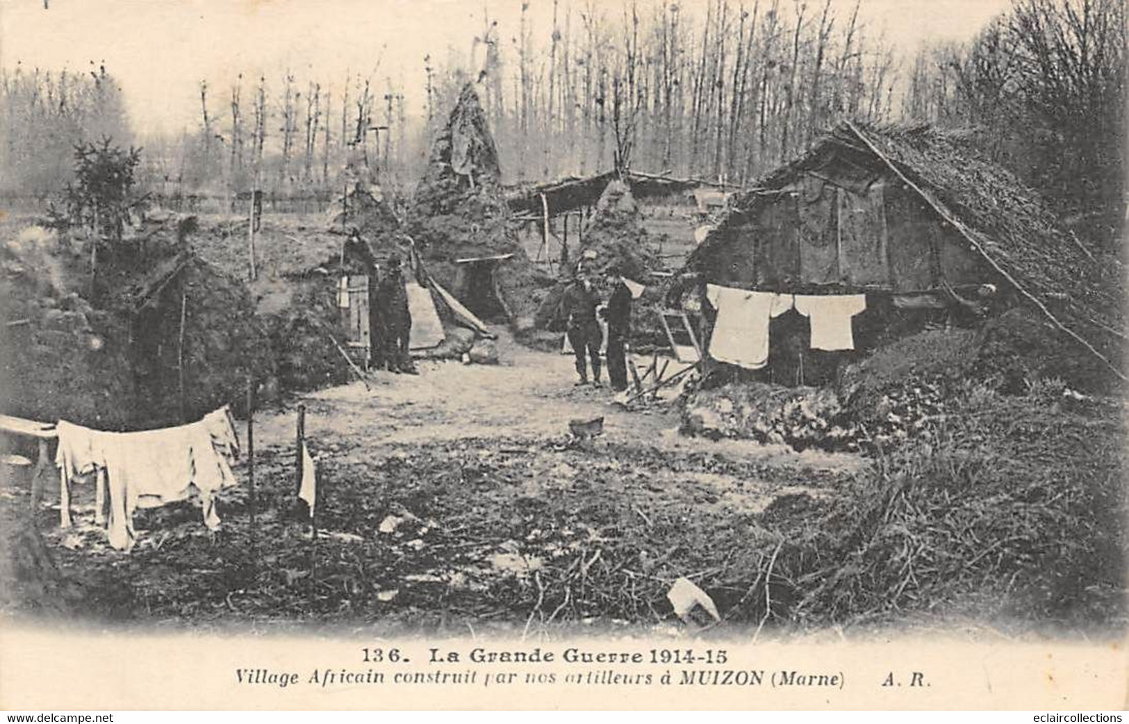 Muizon          51     Guerre14/18     Village Africain Construit Par Les Artilleurs         (voir Scan) - Sonstige & Ohne Zuordnung