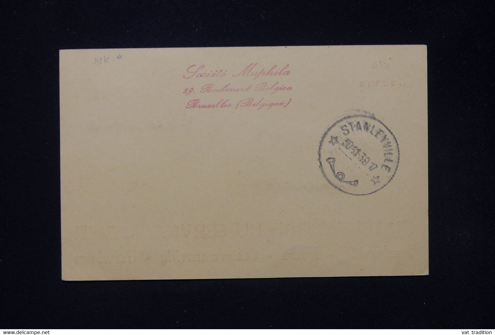 CONGO BELGE - Carte De L 'Inauguration Du Service Aérien Costermansville / Stanleyville En 1939 - L 80717 - Cartas & Documentos