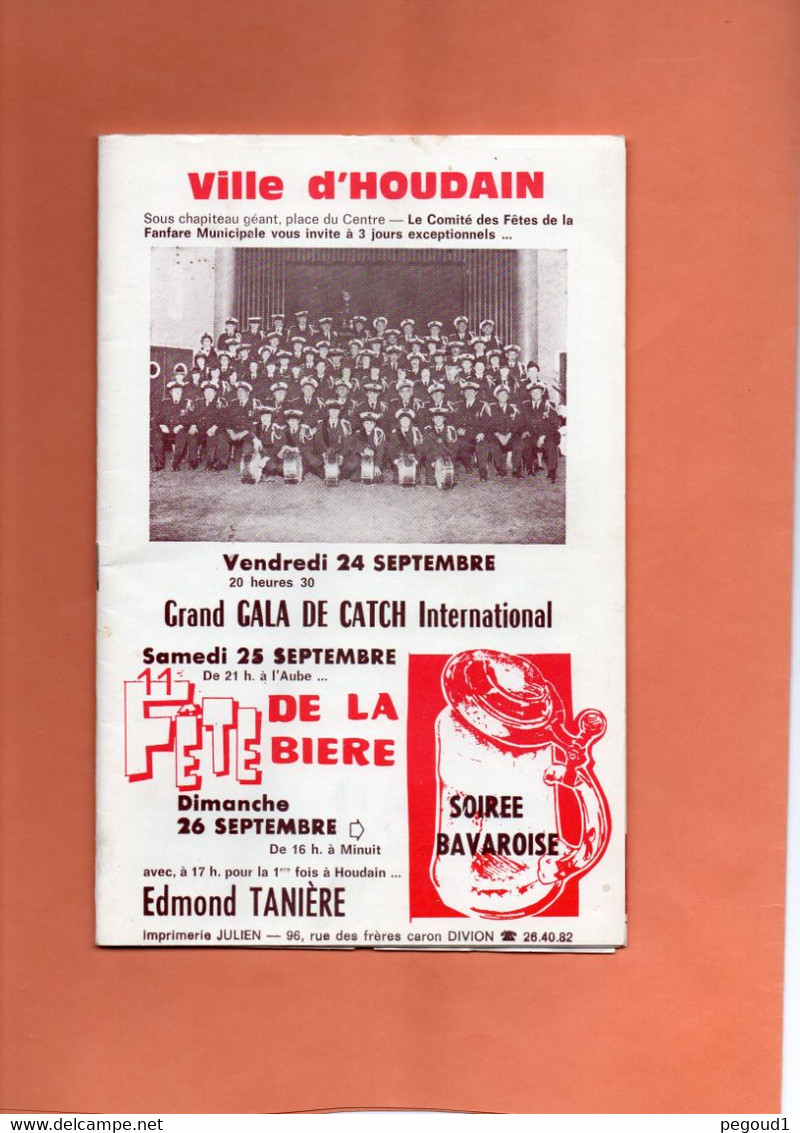 HOUDAIN ( PAS-DE-CALAIS ). BROCHURE.FETE.PUBLICITE ANNONCES LOCALES. 1982. Achat Immédiat - Houdain