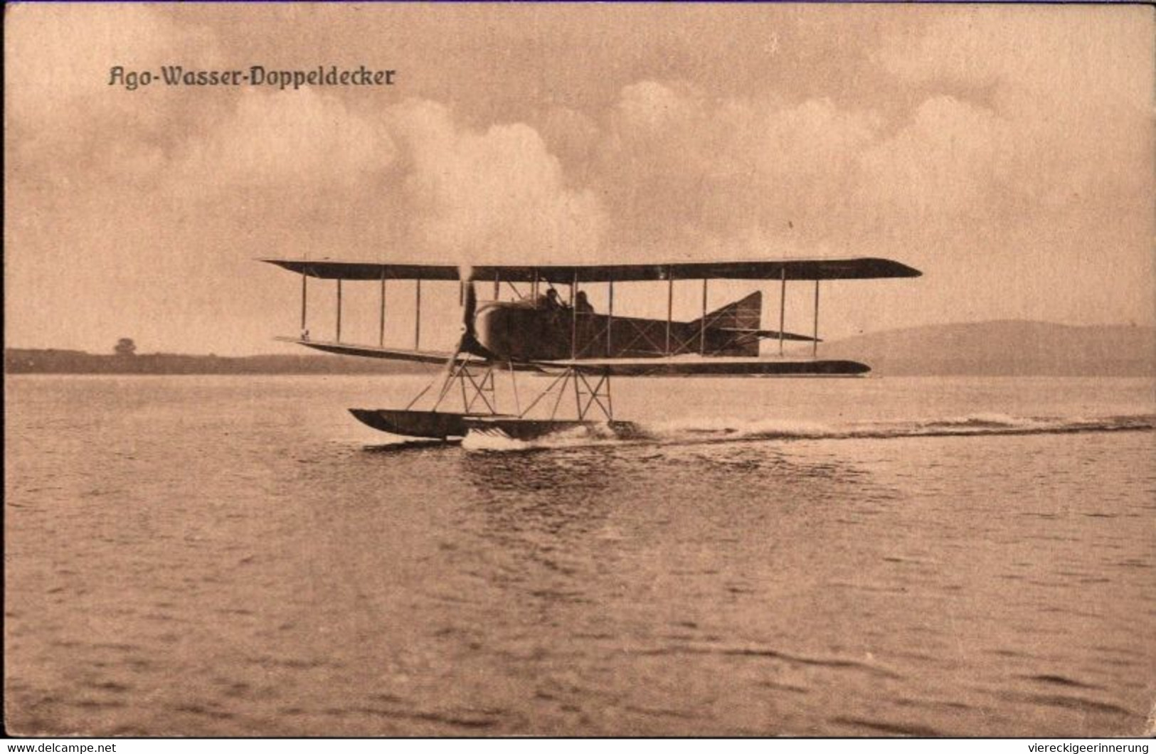 ! Alte Ansichtskarte Ago Doppeldecker, Wasserflugzeug, Waterplane, Verlag W. Sanke, Berlin - 1914-1918: 1ère Guerre