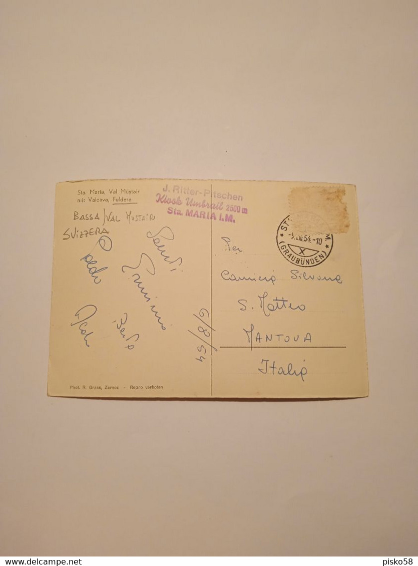 SVIZZERA-FULDERA-STA.MARIA.-VAL MUSTAIR MLT VALCAVA-FG-1954 - Fuldera