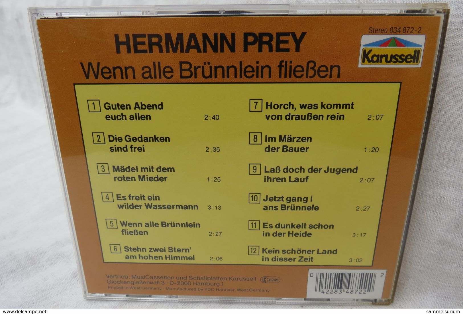 CD "Hermann Prey" Wenn Alle Brünnlein Fließen - Andere - Duitstalig