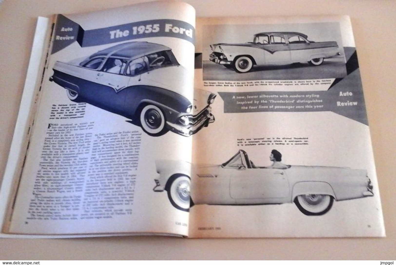 Rare Revue Automobile Américaine Car Life Février 1955 Usines Fiat Mirafiori Turin Nouveautés 55 Ford Cadillac Buick... - Other & Unclassified