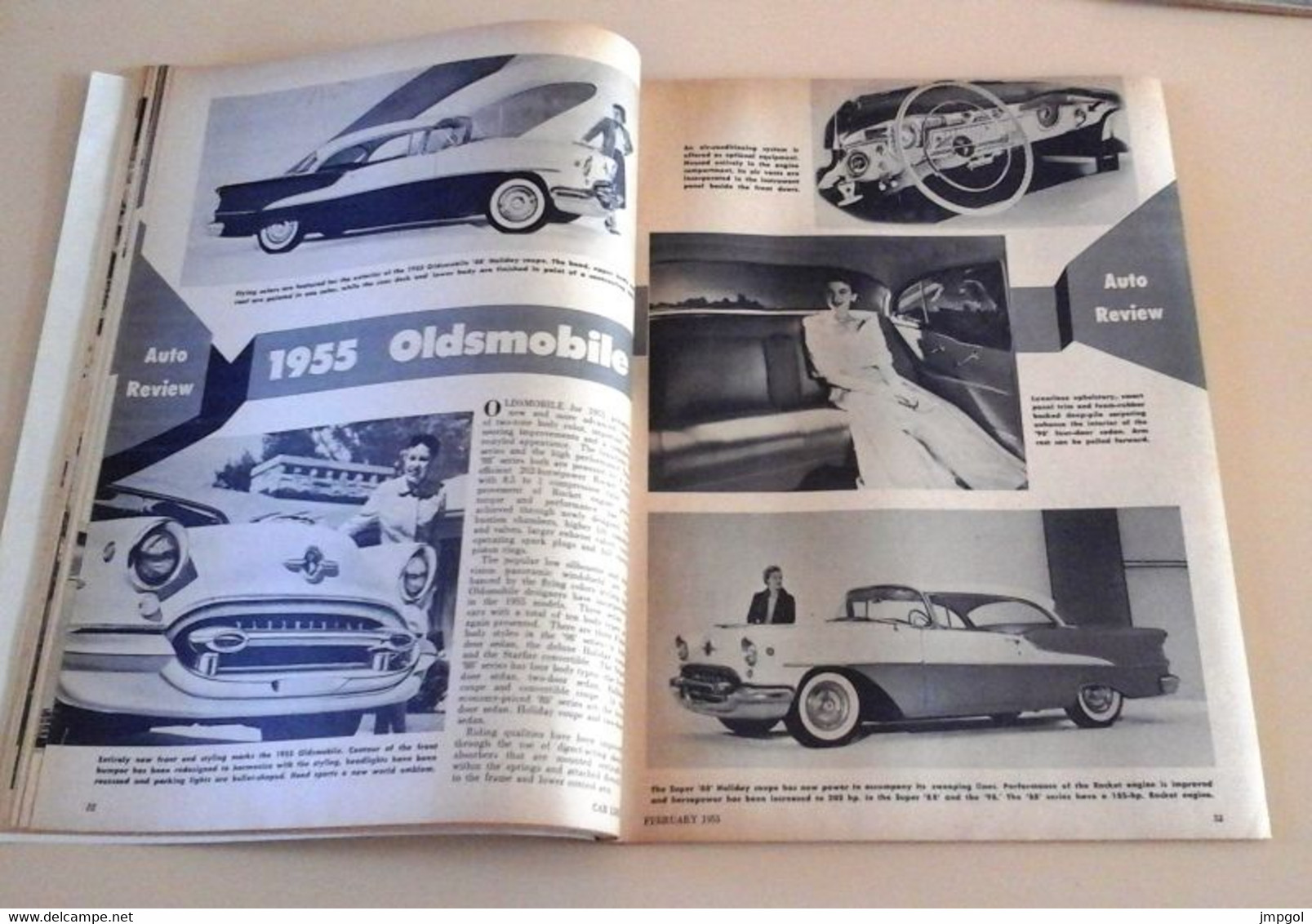 Rare Revue Automobile Américaine Car Life Février 1955 Usines Fiat Mirafiori Turin Nouveautés 55 Ford Cadillac Buick...