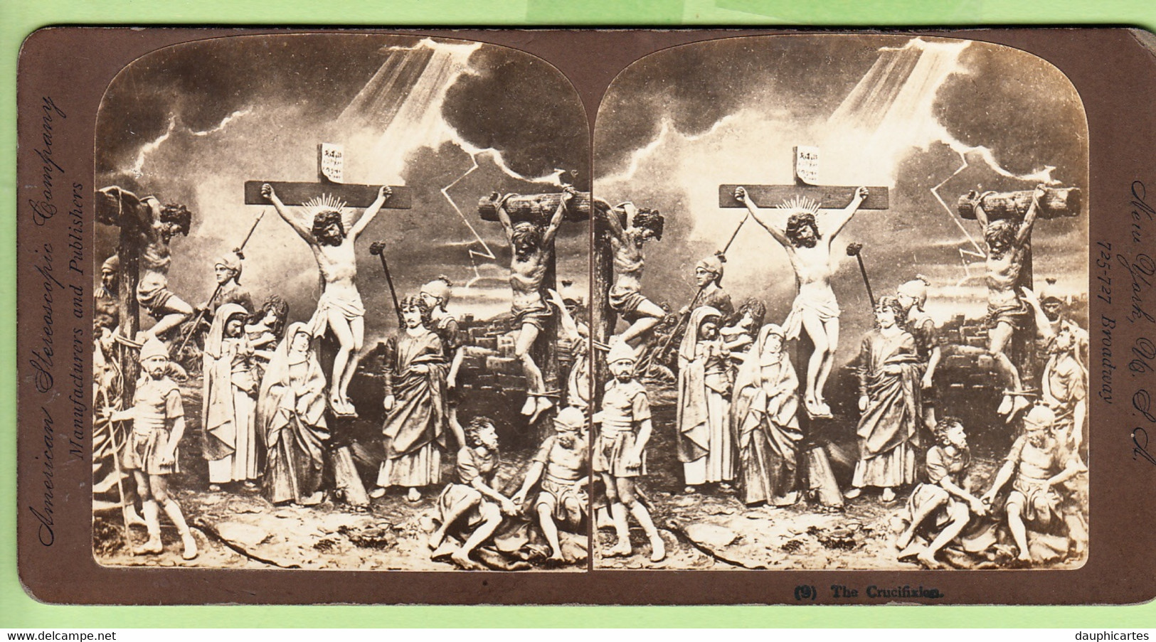 Photo Stéréoscopique 1900 - JESUS CHRIST : La CRUCIFIXION N° 9 - Stereoscopio