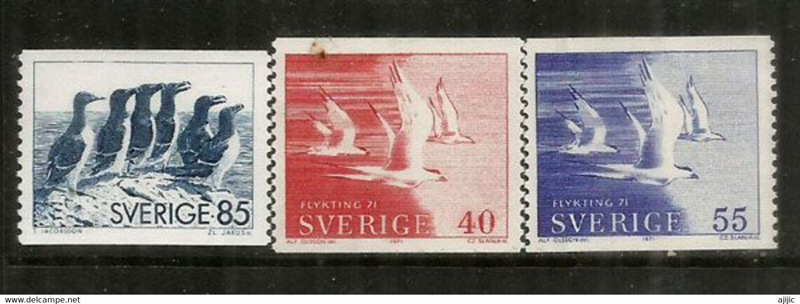 Pingouins Torda/Sternes Arctique/Arctic Terns/ Birds Refugee Relief. Sweden/ Suède.  3 Timbres Neufs ** - Arctic Wildlife