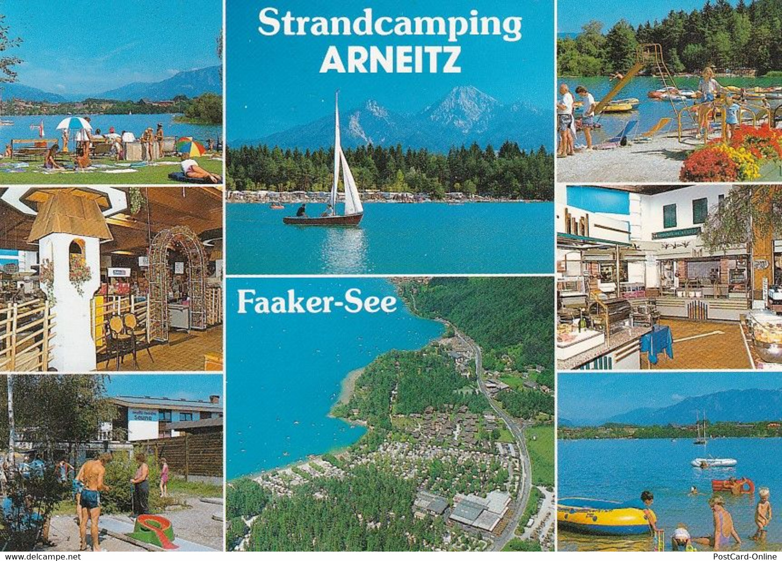 1905 - Österreich - Kärnten , Faak Am See , Strandcamping Arneitz , Faaker See - Gelaufen 1993 - Faakersee-Orte