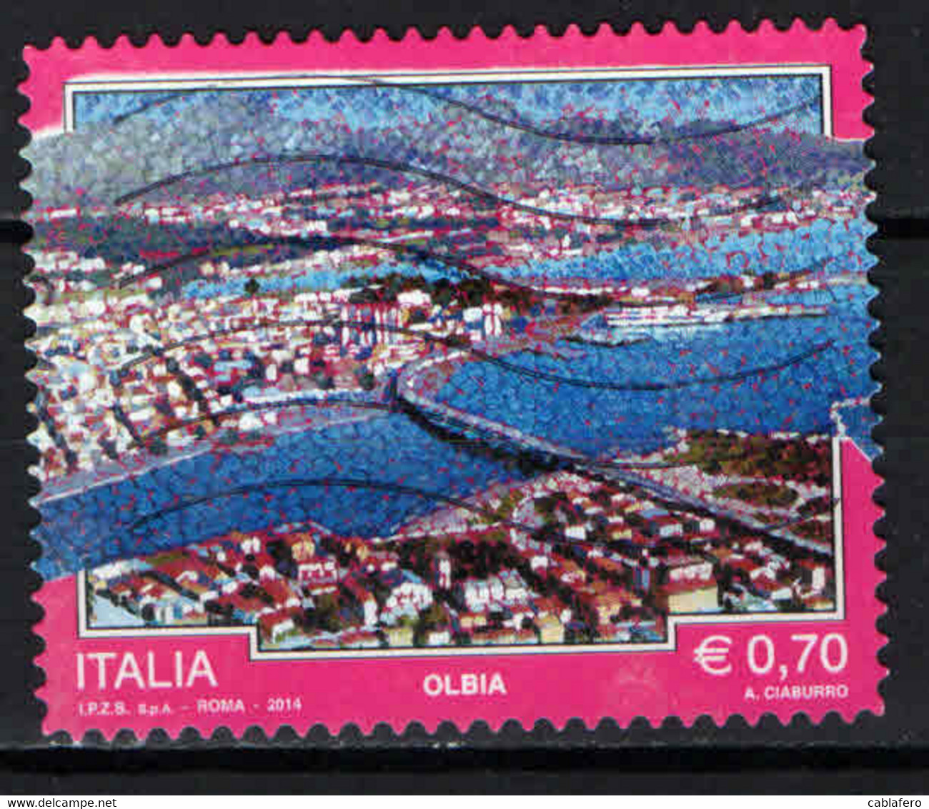 ITALIA - 2014 - IL TURISMO IN ITALIA - OLBIA - USATO - 2011-20: Afgestempeld