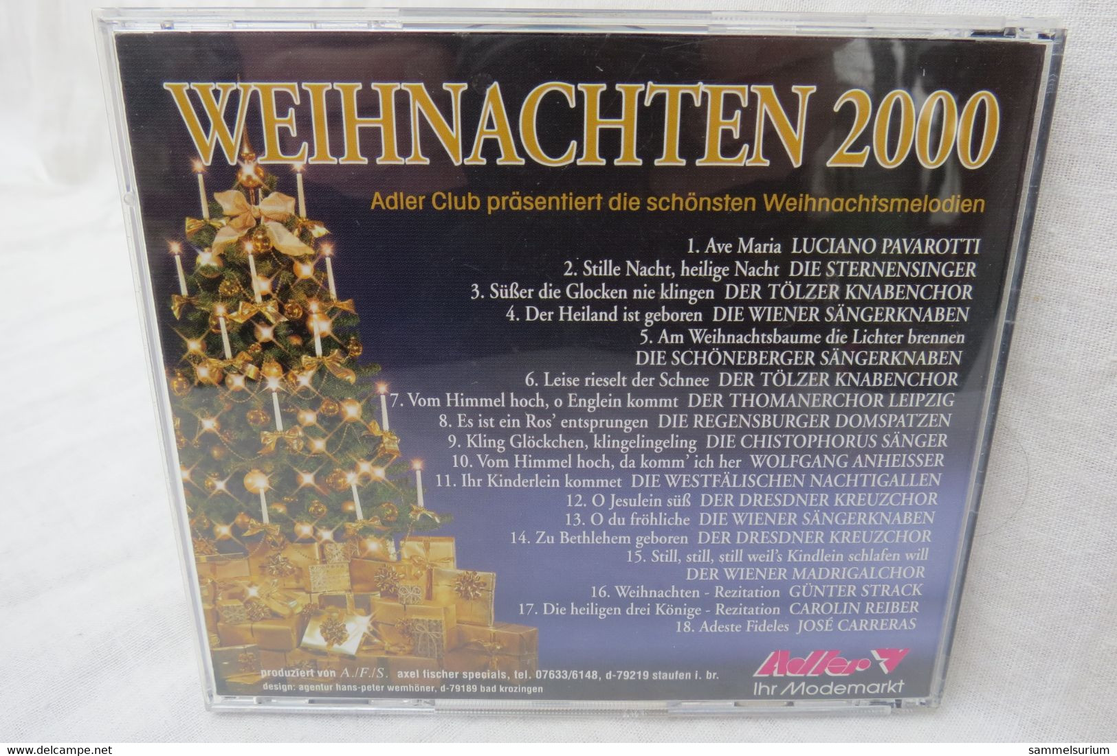 CD "Weihnachten 2000" Die Schönsten Weihnachtsmelodien - Christmas Carols