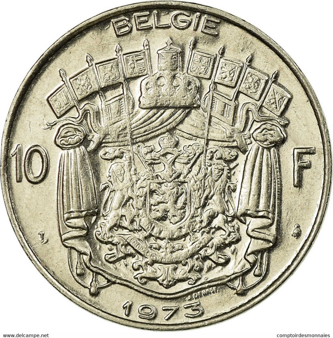 Monnaie, Belgique, 10 Francs, 10 Frank, 1973, Bruxelles, TTB, Nickel, KM:156.1 - 10 Frank