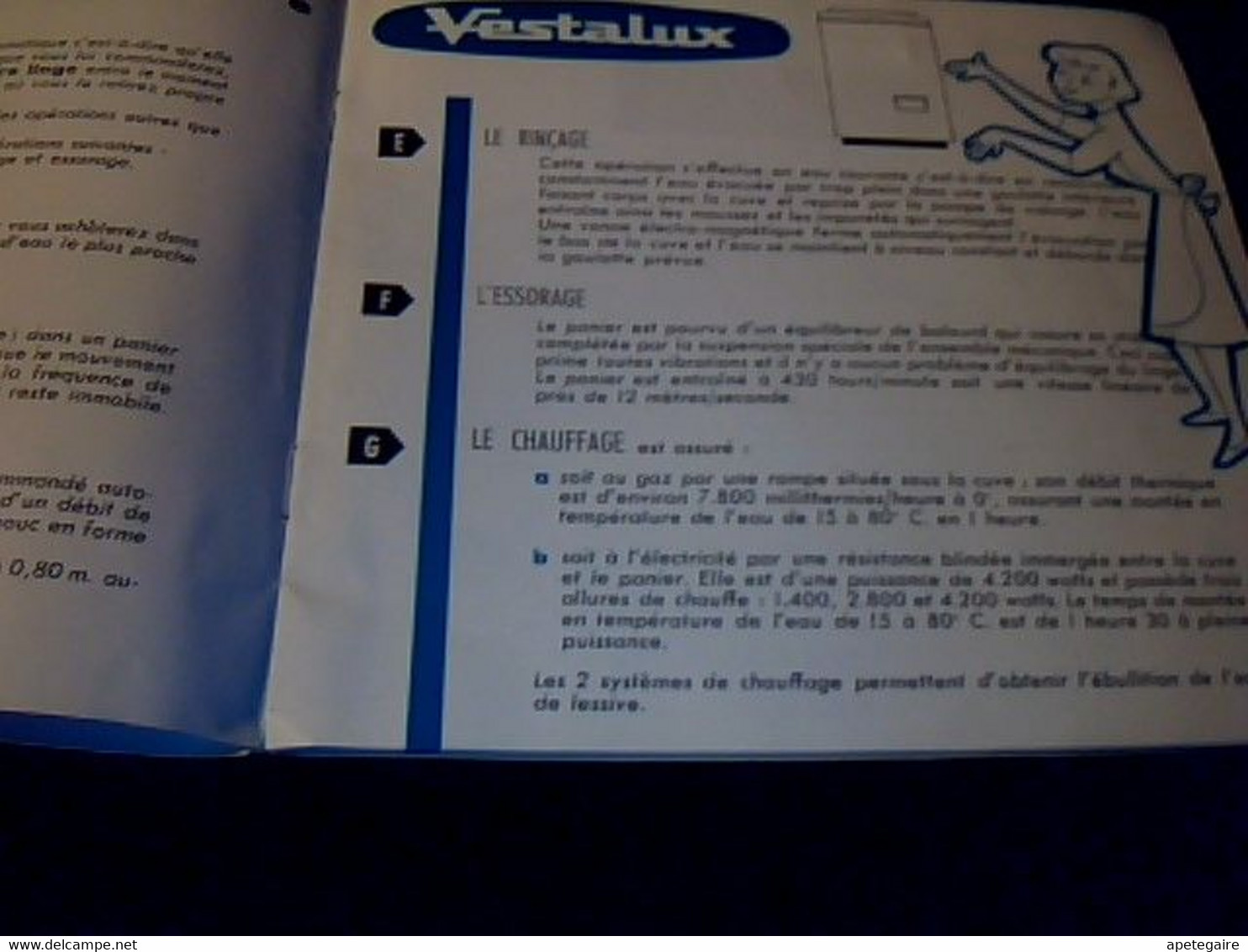 Vieux Papier Publicité Livret Technique  Machine à Laver à Gaz  Vestallux CONDOR 18 Pagess Année ? - Pubblicitari