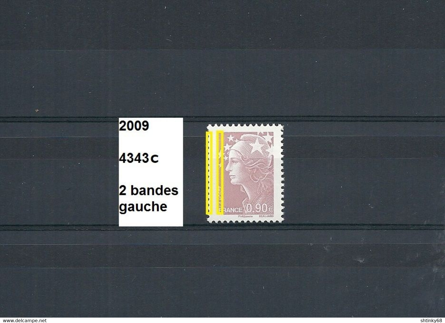 Variété De 2009 Neuf** Y&T N° 4343c Avec 2 Bandes Gauche - Nuovi