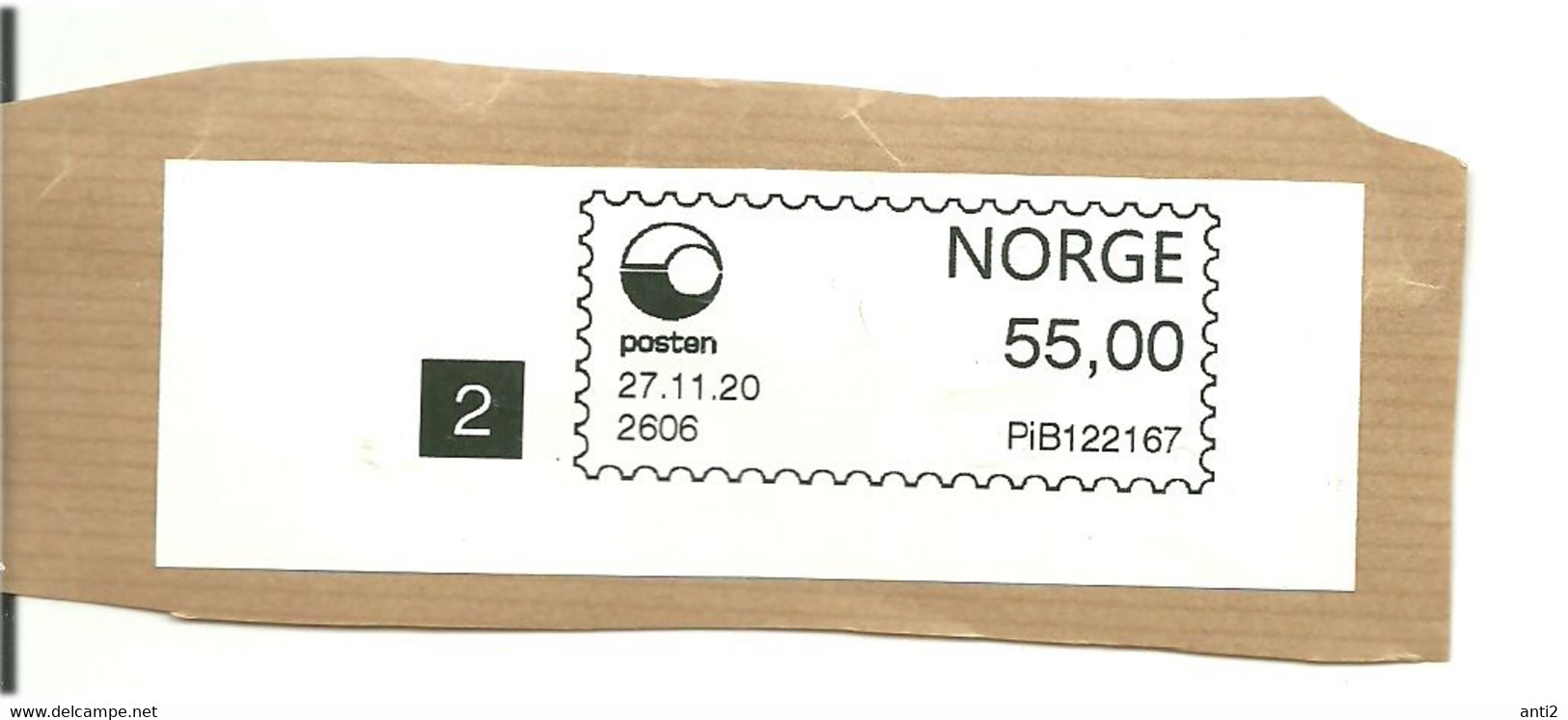 Norway Norge 2020 Label From Posten Norway  27.11.20  NOK  55.00 - Other & Unclassified