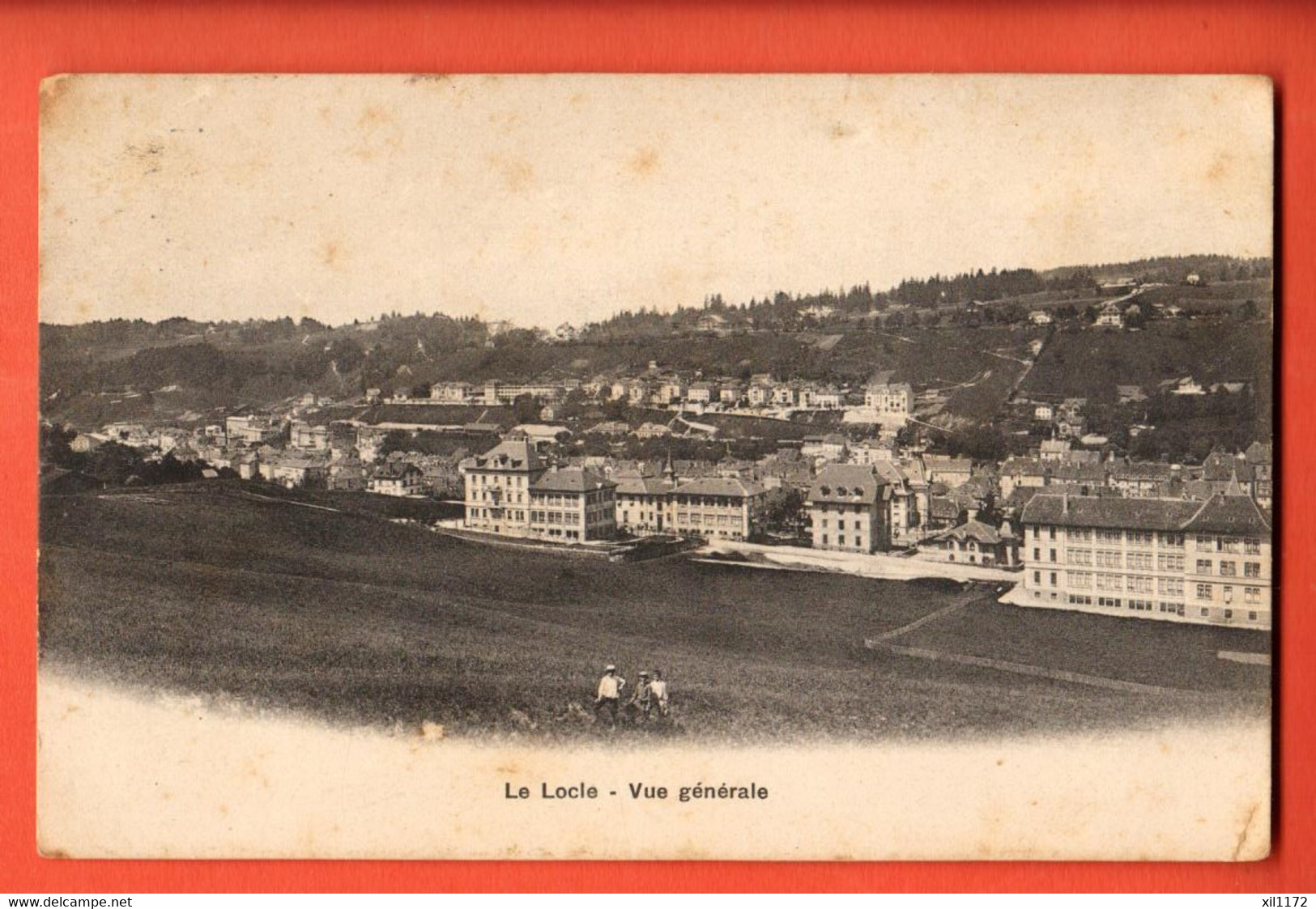 ZBY-08  Le Locle  Vue Générale. Petie Animarion Au Premier Plan. Cachet Militaire Bataillon 11 En 1913 - Le Locle